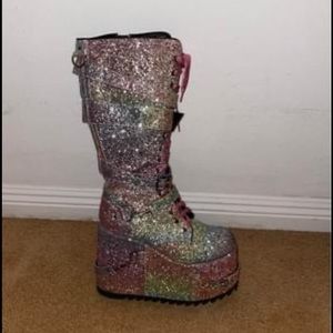 Dolls kill sparkle pony platform boots
